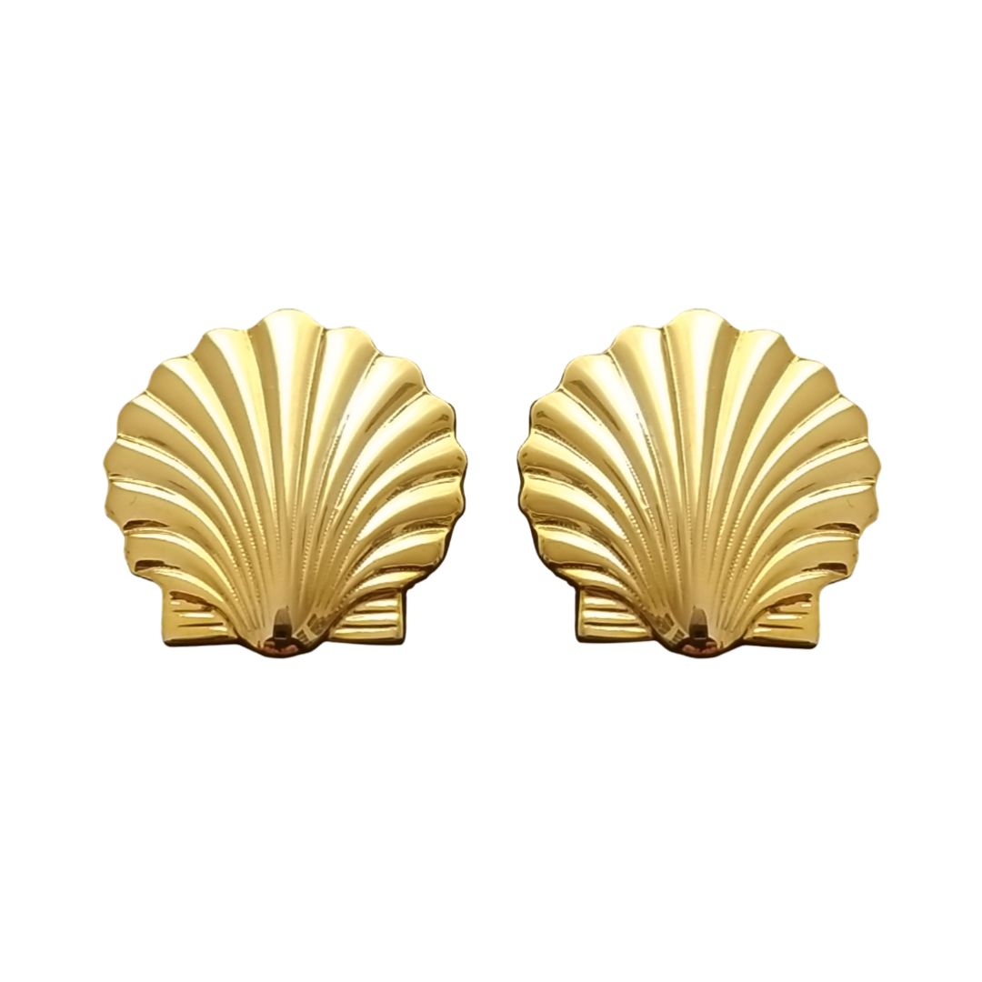 12 Pairs Seashell Cufflinks / Gold or Silver Electroplated Finish.