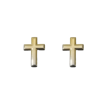 12 Pairs Cross Cufflinks / Gold or Silver Electroplated Finish.