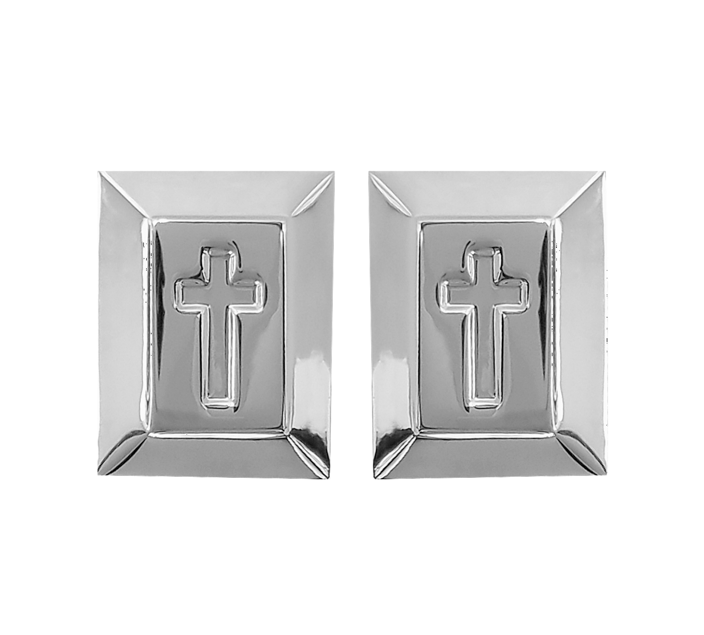 12 Pairs Inscribed Cross Cufflinks / Gold or Silver Electroplated Finish.