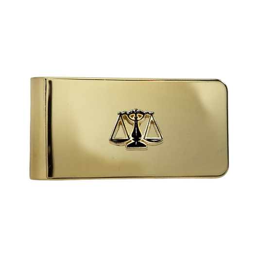 12 Pcs Scales of Justice Money Clip / Hand Painted with Black Enamel Epoxy / Gold or Silver Electroplated Finish.