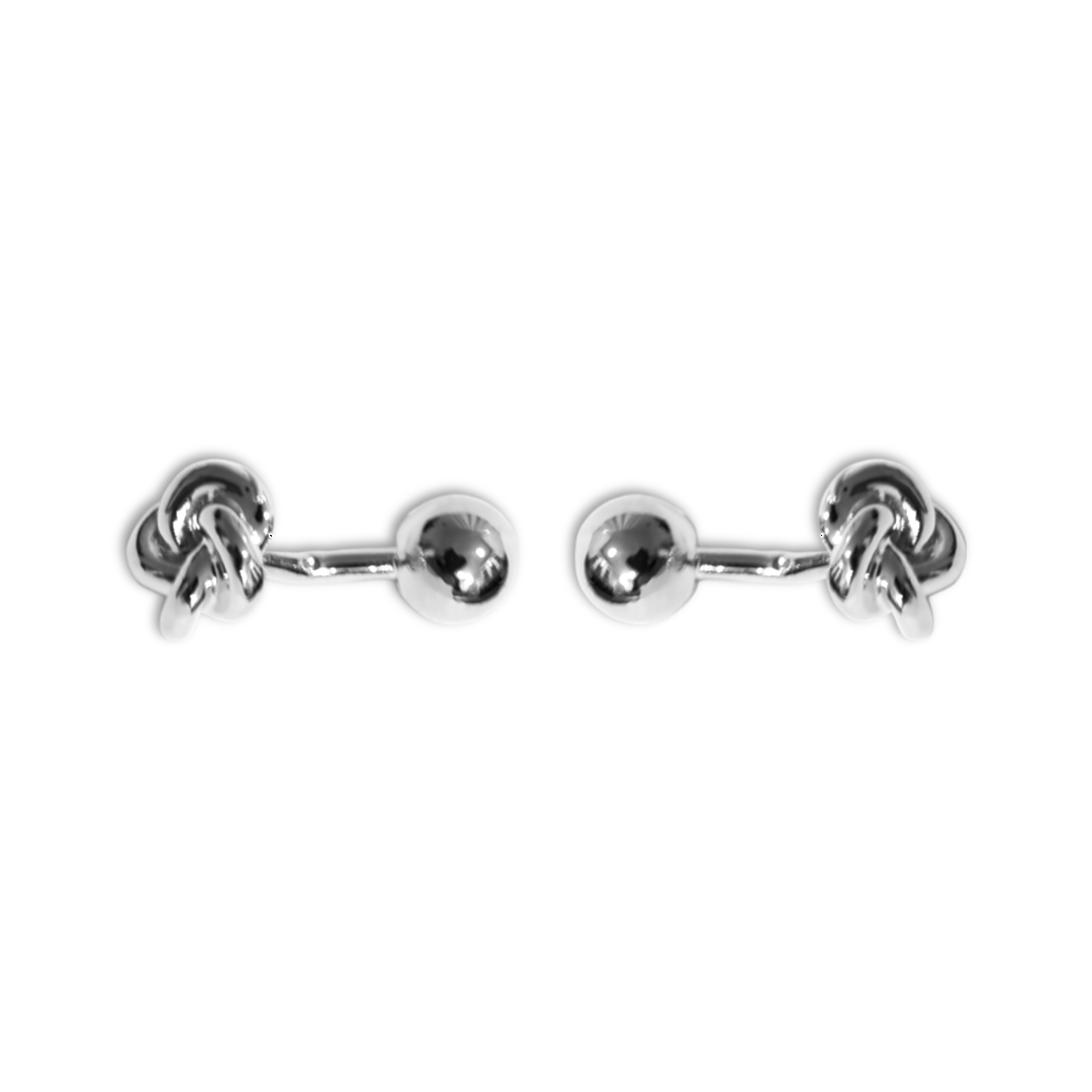 12 Pairs Knot with Barbell Cufflinks / Gold or Silver Electroplated Finish.