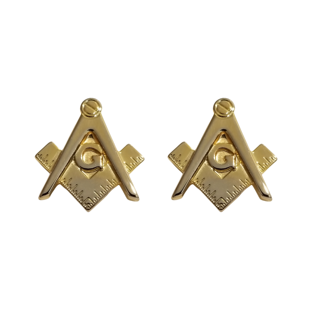 12 Pairs Masonic Cufflinks / Gold or Silver Electroplated Finish.