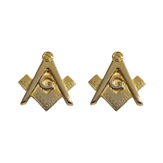 12 Pairs Masonic Cufflinks / Gold or Silver Electroplated Finish.