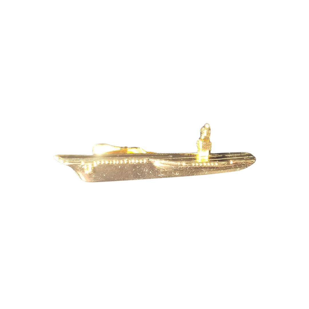 12 Pcs Aircraft Carrier Tie Bar. Available in a Gold or Silver Electroplated Finish.