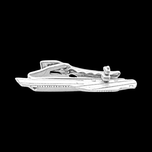 12 Pcs Aircraft Carrier Tie Bar. Available in a Gold or Silver Electroplated Finish.