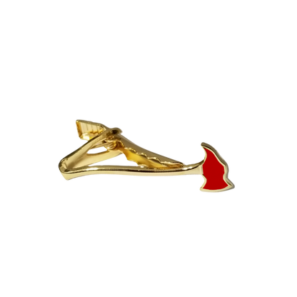 12 Pcs Firefighter's Axe Tie Bar / Hand Painted Red Epoxy Enamel / Gold or Silver Electroplated Finish.