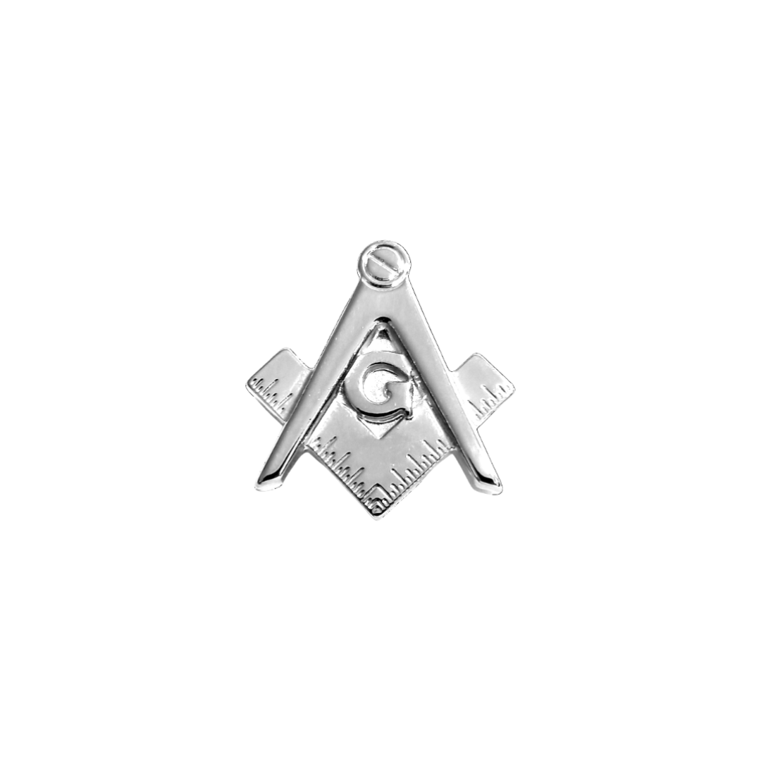 12 Pcs Masonic Tie Tack with Clutch & Chain / Gold or Silver Electroplated Finish.