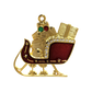 Santa's Sleigh Ornament Adorned with Swarovski Crystals