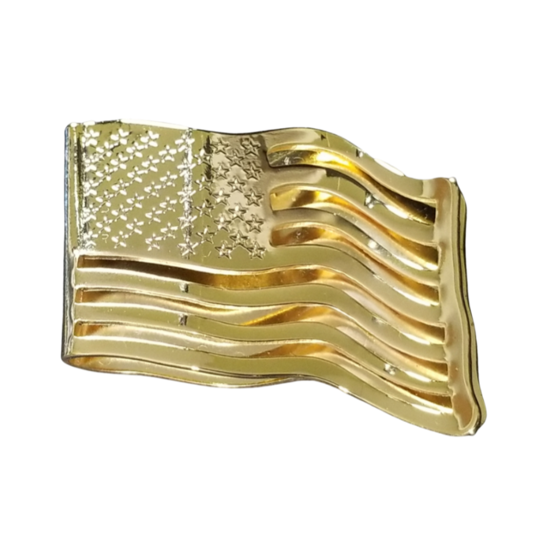 12 Pcs American Flag (Exotic) Money Clip / Gold or Silver Electroplated Finish.