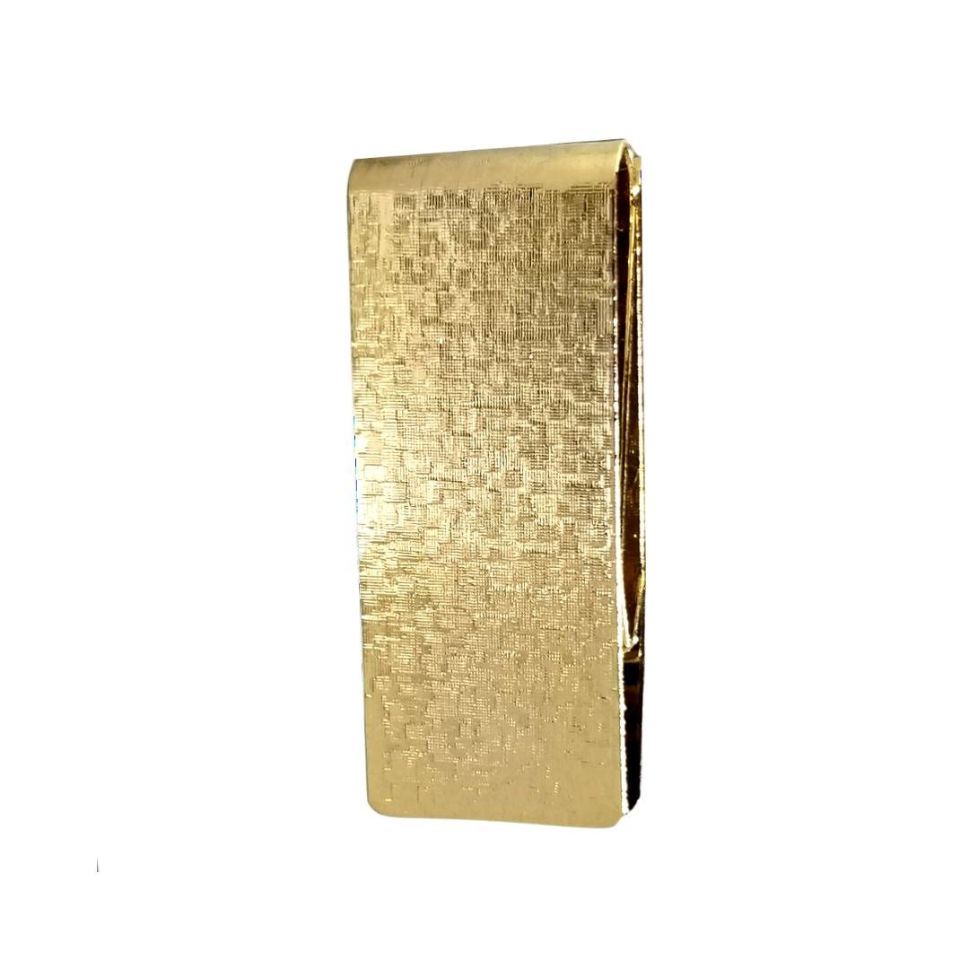 12 Pcs Small Textured Money Clip / Gold or Silver Electroplated Finish.
