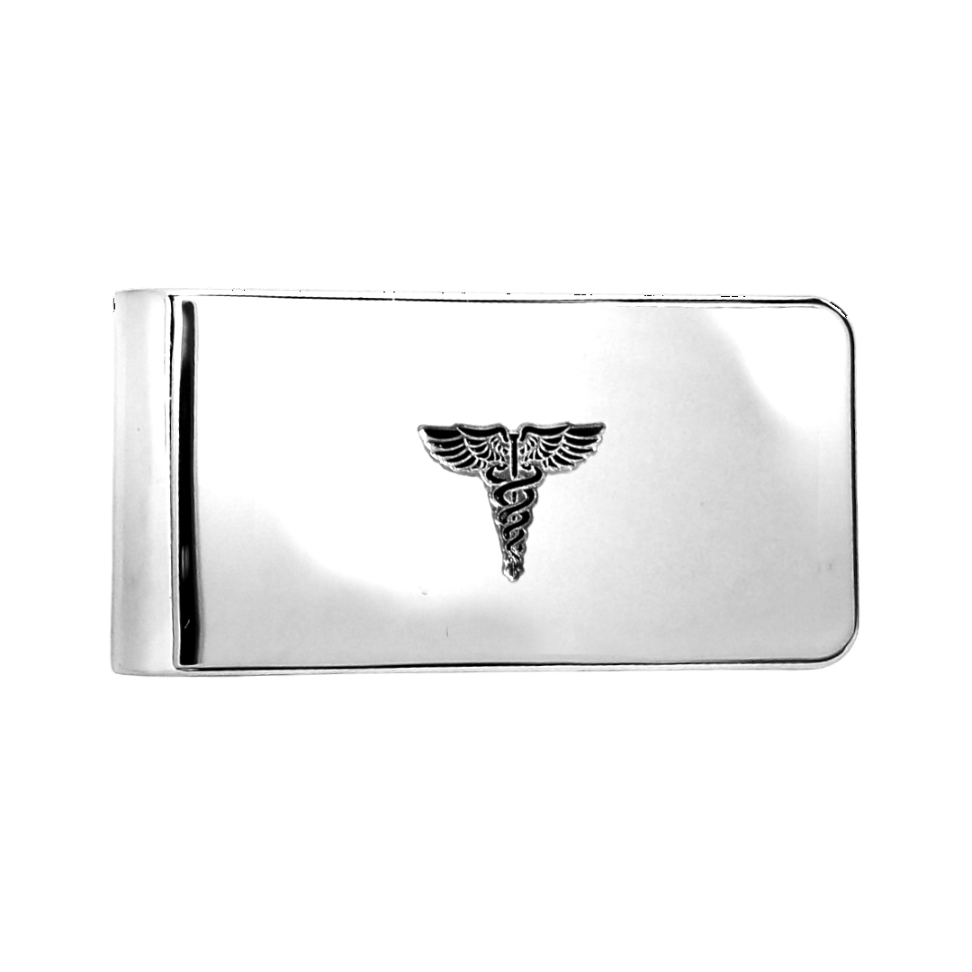 12 Pcs Caduceus Money Clip / Gold or Silver Electroplated Finish.