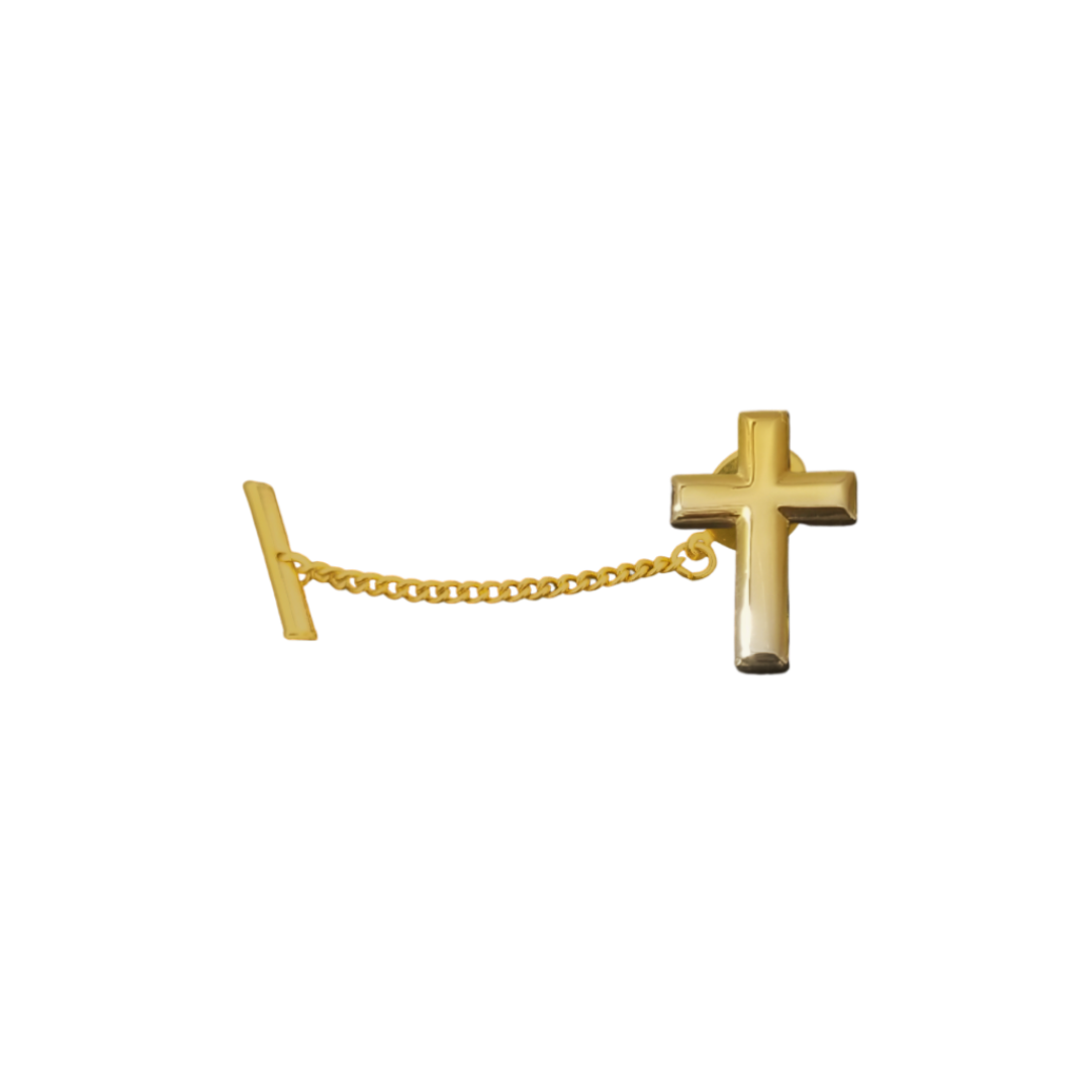 12 Pcs Cross Tie Tack / Gold or Silver Electroplated Finish.
