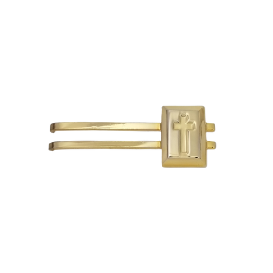 12 Pcs Inscribed Cross Tie Bar / Gold or Silver Electroplated Finish.